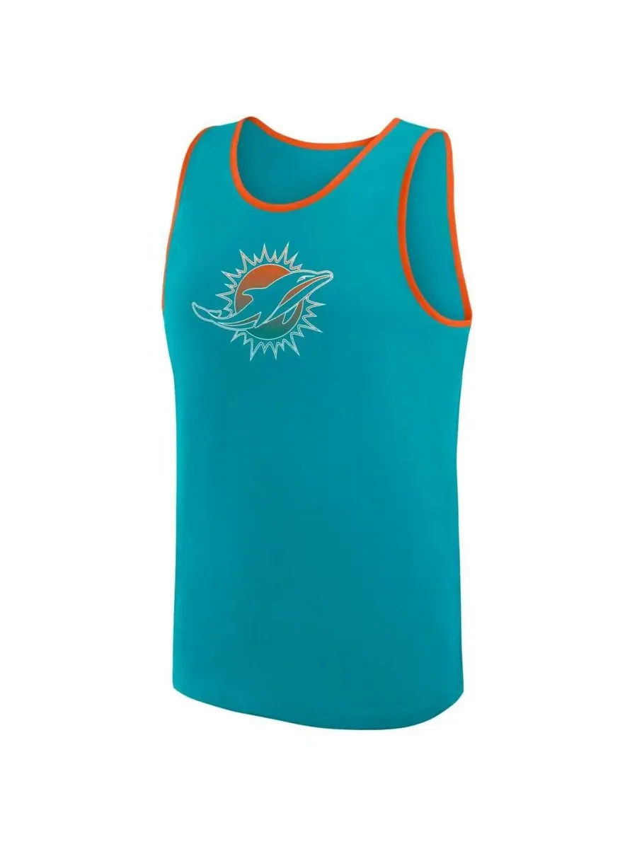 Мужская майка Aqua Miami Dolphins Unmatched Success Logo Athletic — изображение 3 из 3, голубой
