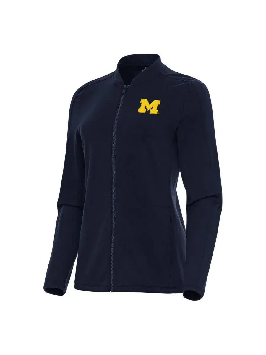 Antigua Женская темно-синяя куртка Michigan Wolverines на молнии