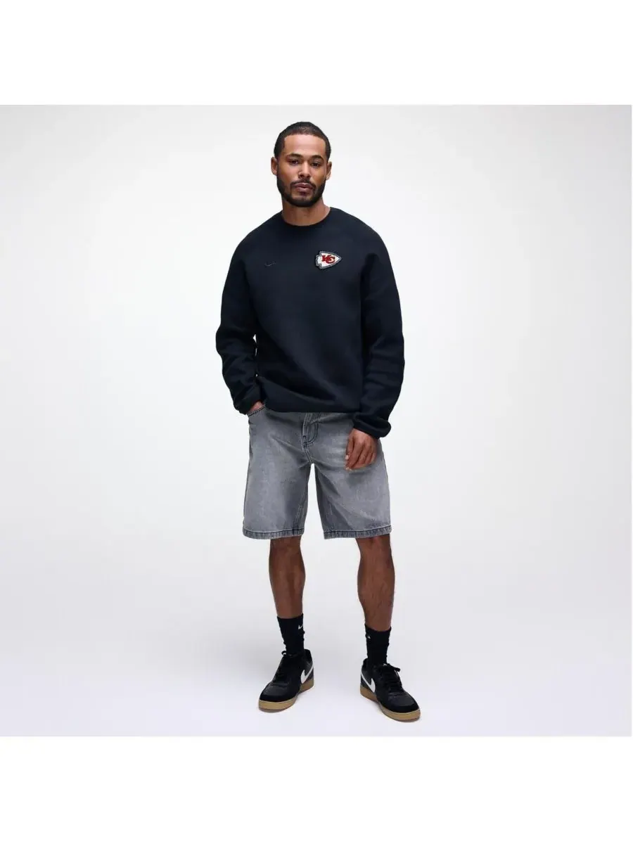 Nike Мужская черная толстовка-реглан из технологического флиса с символикой Kansas City Chiefs — изображение 3 из 5, черный