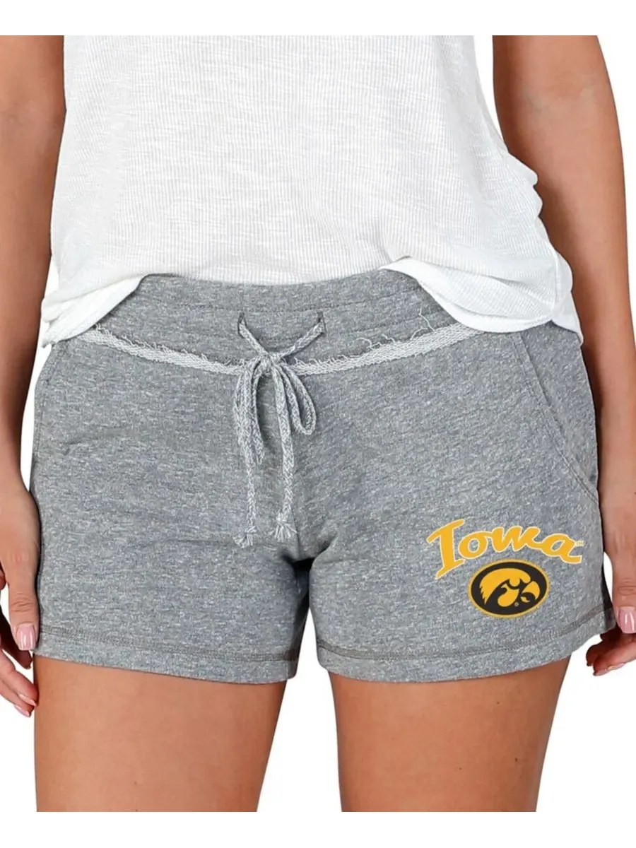 Шорты спортивные с принтом Iowa Hawkeyes Mainstream Terry Concepts Sport — изображение 2 из 4, серый
