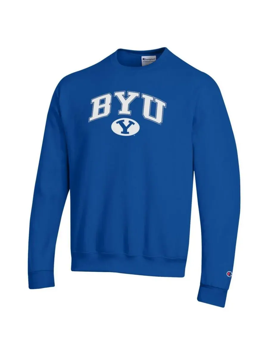 Мужская толстовка с логотипом Royal BYU Cougars Arch Over Logo Champion — изображение 2 из 3, королевский