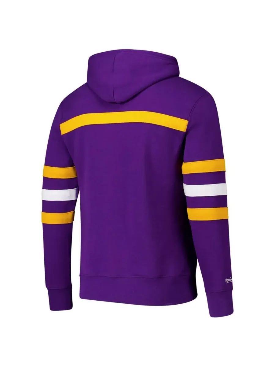 Mitchell & Ness Мужская фиолетовая флисовая толстовка с капюшоном в стиле ретро с винтажным — изображение 3 из 3, фиолетовый