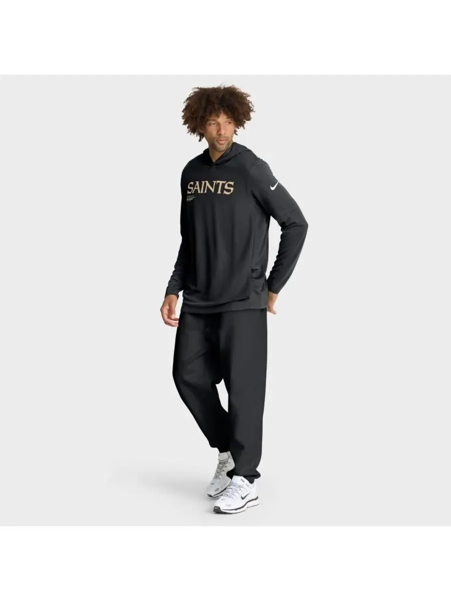 Nike Мужская черная толстовка с длинными рукавами New Orleans Saints Sideline Pure Fury Dri-FIT — изображение 3 из 5, черный