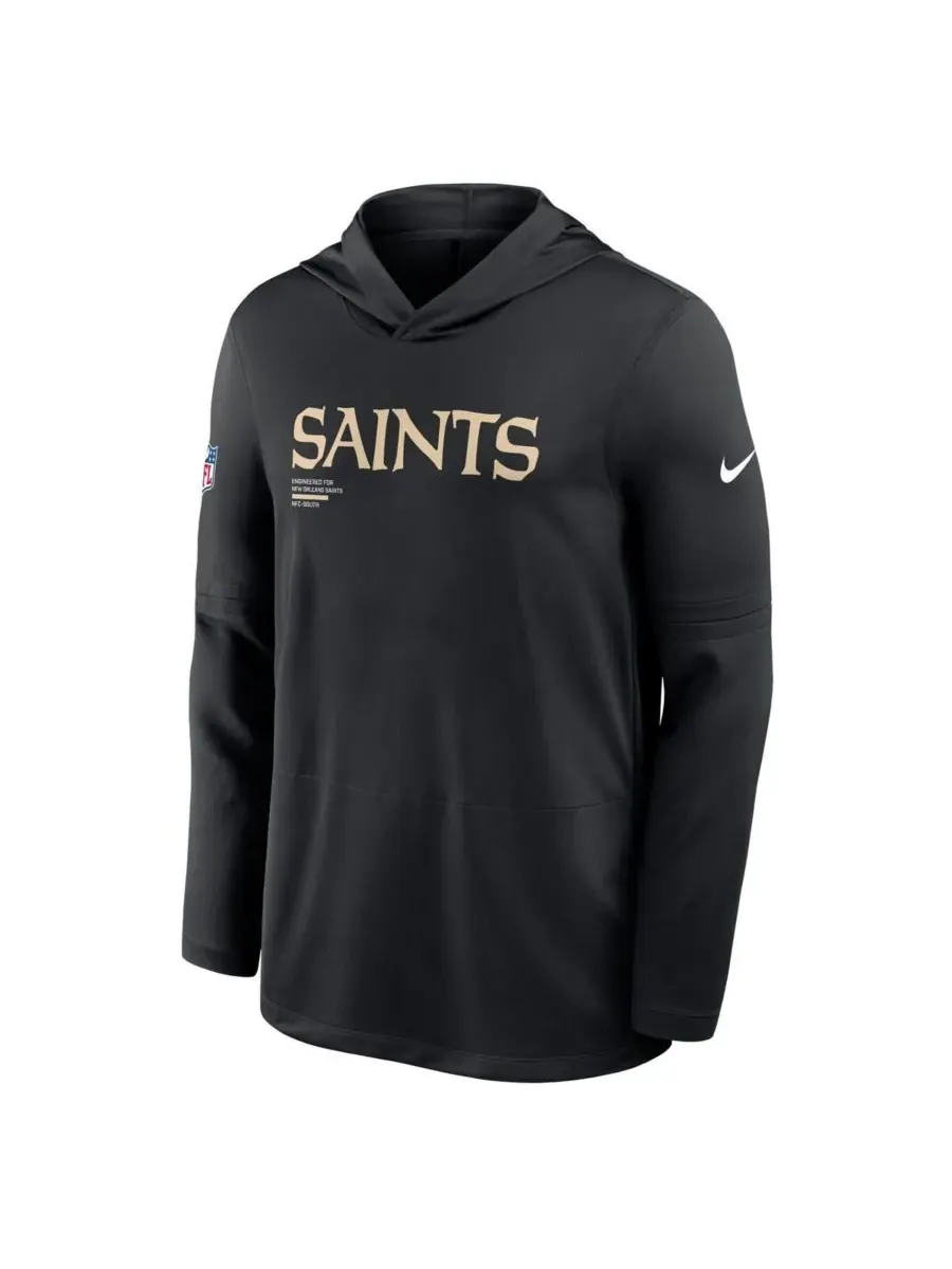 Nike Мужская черная толстовка с длинными рукавами New Orleans Saints Sideline Pure Fury Dri-FIT — изображение 4 из 5, черный