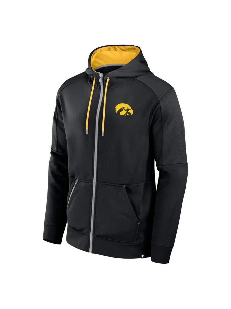 Fanatics Мужская черная толстовка на молнии с символикой команды Iowa Hawkeyes Defender — изображение 3 из 3