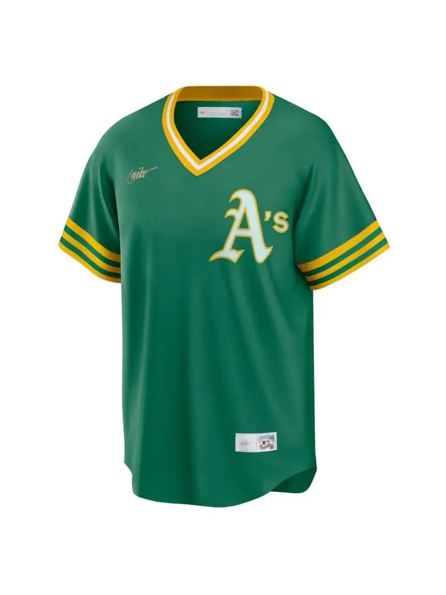 Nike Мужская футболка команды Oakland Athletics Road Cooperstown Collection цвета Келли Грин — изображение 3 из 3, зеленый