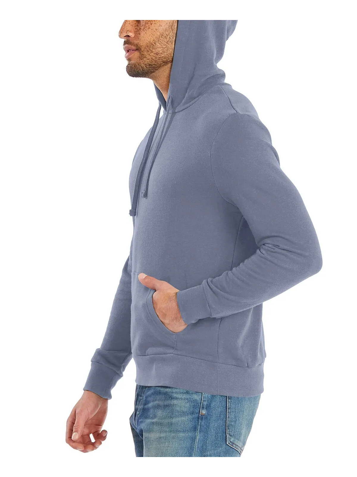 Мужская выстиранная худи terry the champ Alternative Apparel — изображение 4 из 5, джинсовый синий