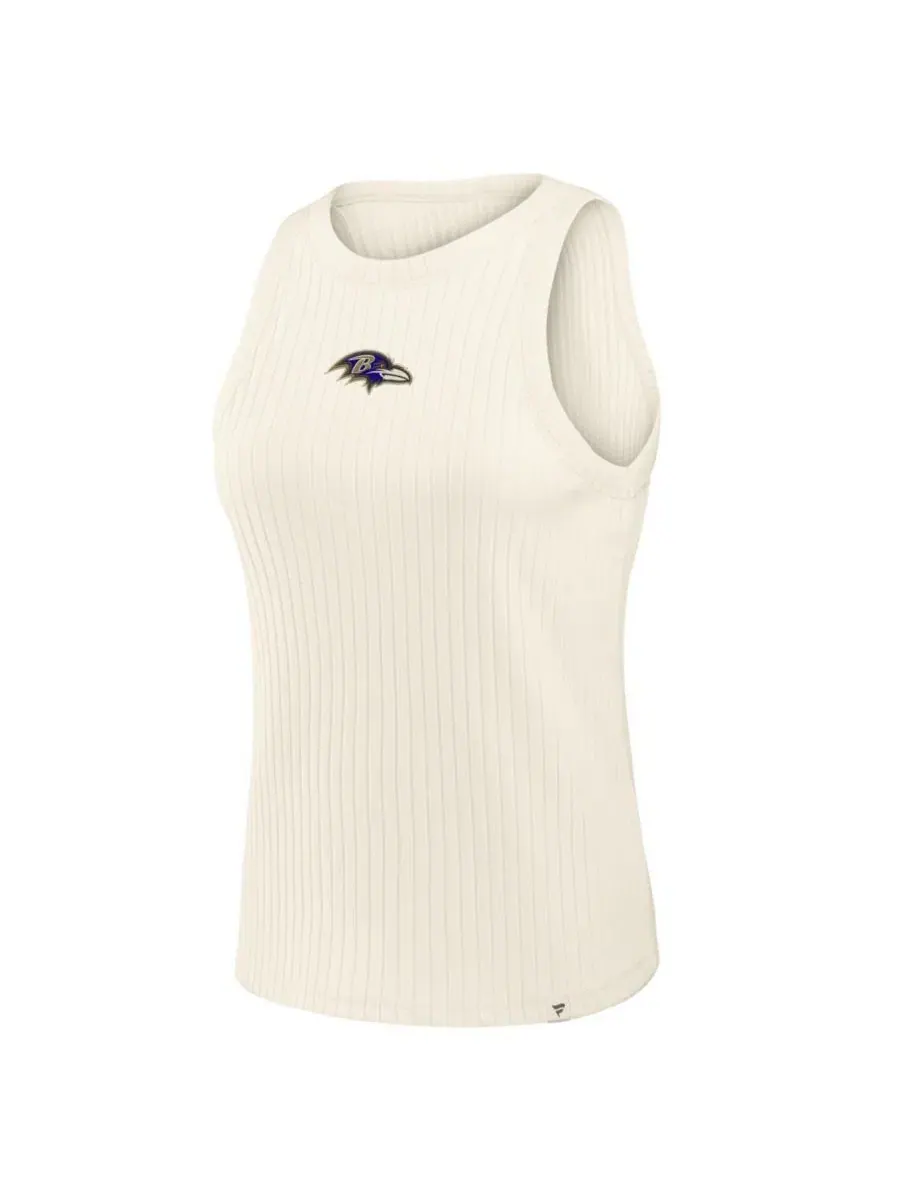 Женская кремовая майка Baltimore Ravens Star Play Tri-Blend в рубчик Fanatics — изображение 2 из 3, бежевый