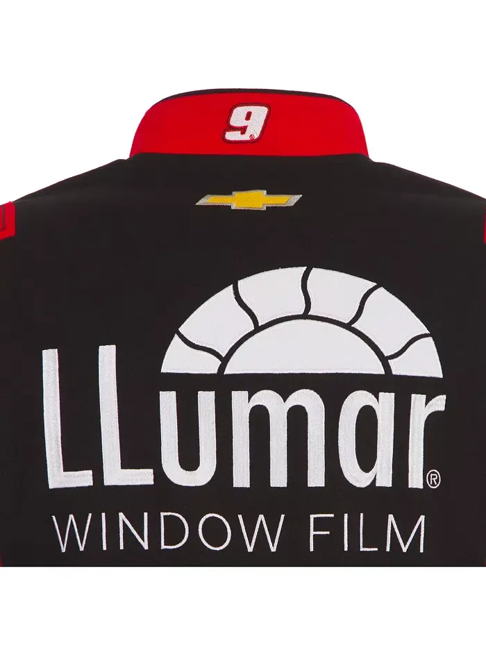 Мужская униформа-куртка Chase Elliott на молнии, черно-красная, из твила JH Design — изображение 5 из 5