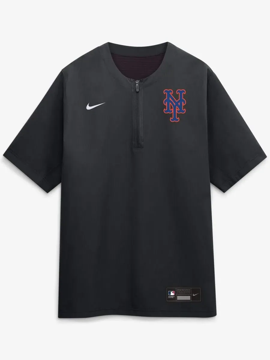Ветровка с 1/4-застежкой Dri-FIT New York Mets Nike — изображение 2 из 6, черный