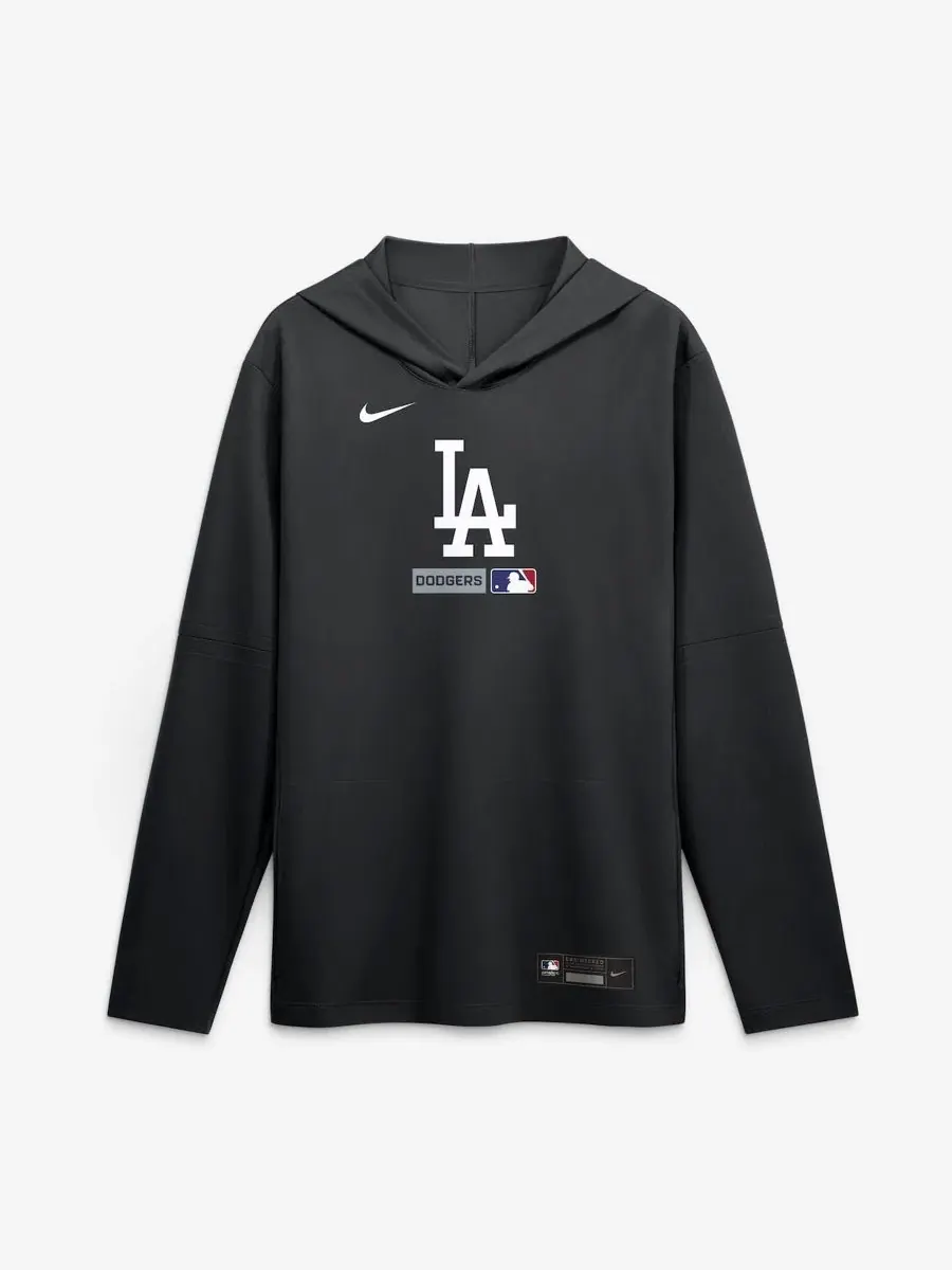 Футболка с капюшоном и длинным рукавом Nike Los Angeles Dodgers — изображение 2 из 4, черный