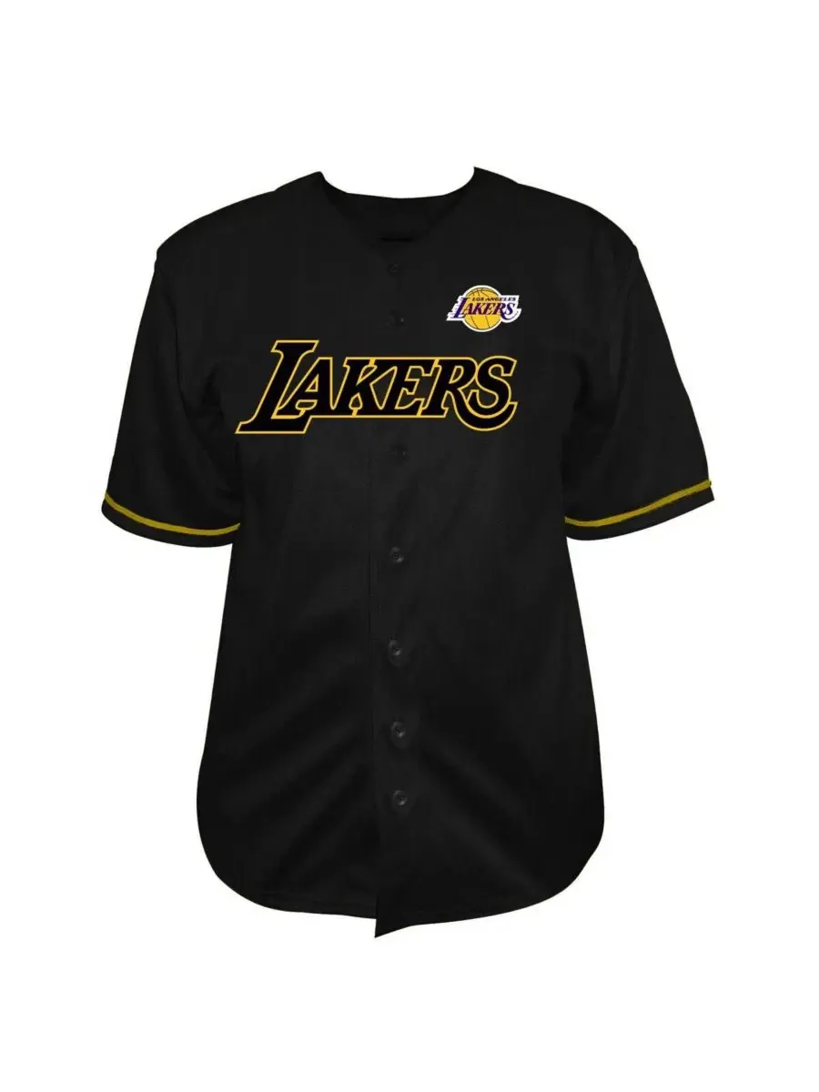 Мужская джерси-футболка Los Angeles Lakers Pop Full-Button Fanatics