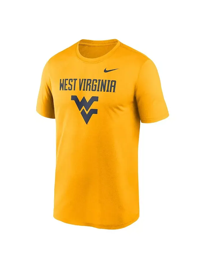 Мужская футболка для активного отдыха Gold West Virginia Mountaineers Lockup Legend Performance Nike — изображение 2 из 3
