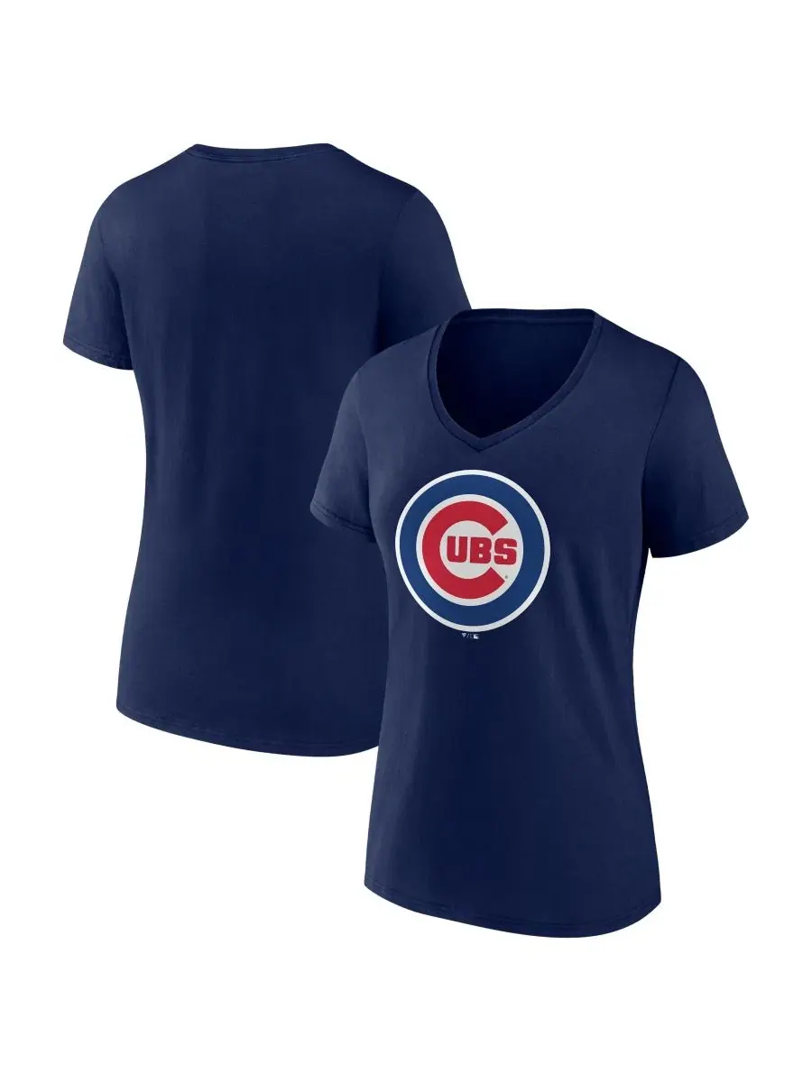 Футболка с V-образным вырезом с принтом Chicago Cubs Logo Athletic