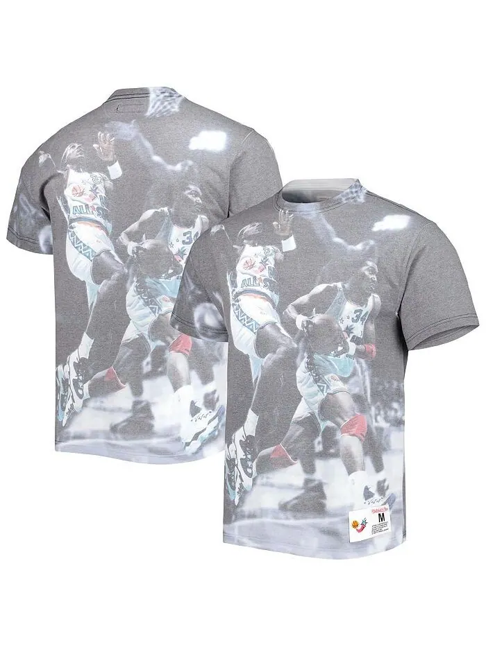 Мужская футболка Houston Rockets с рисунком над ободом Mitchell & Ness