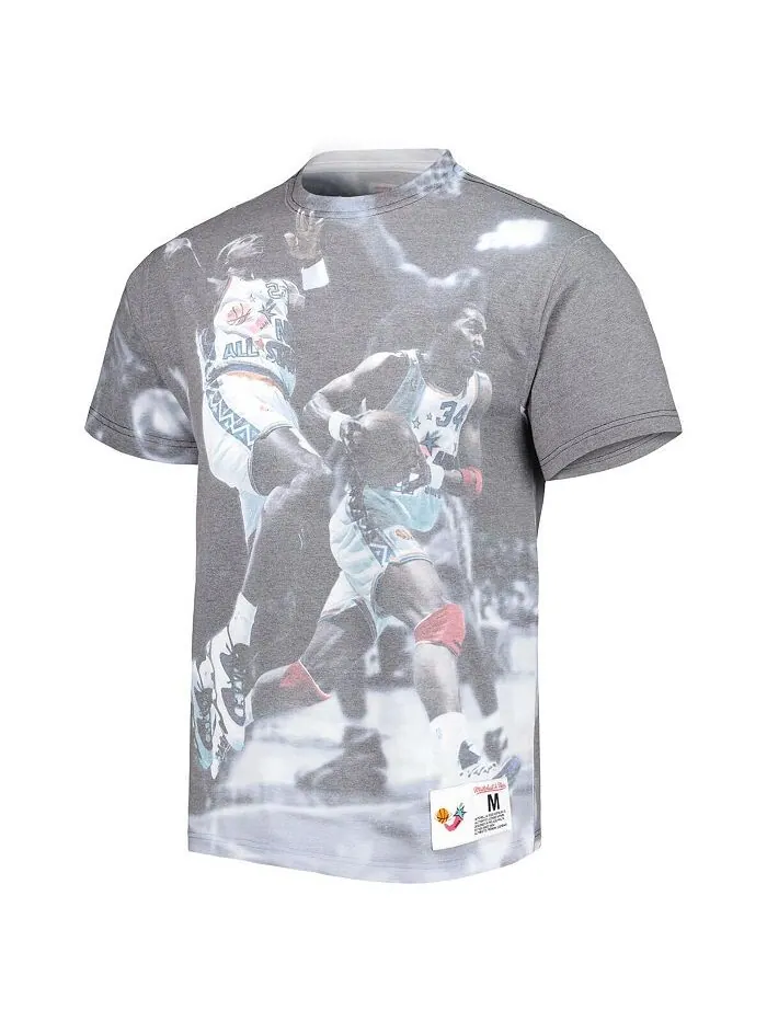 Мужская футболка Houston Rockets с рисунком над ободом Mitchell & Ness — изображение 3 из 3, белый