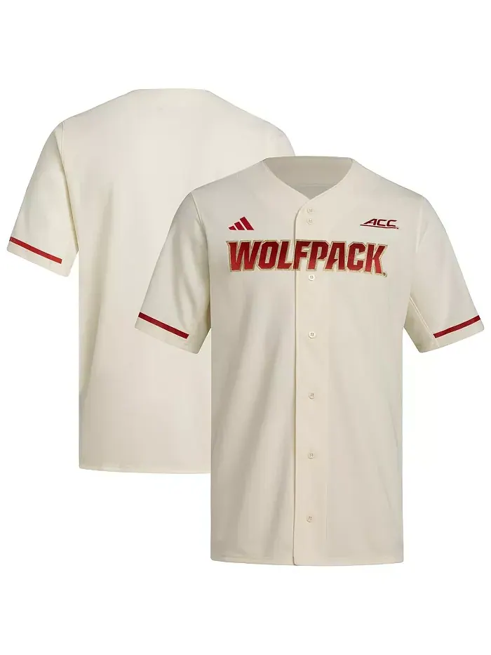 Мужская бейсбольная реплика джерси NC State Wolfpack кремового цвета adidas
