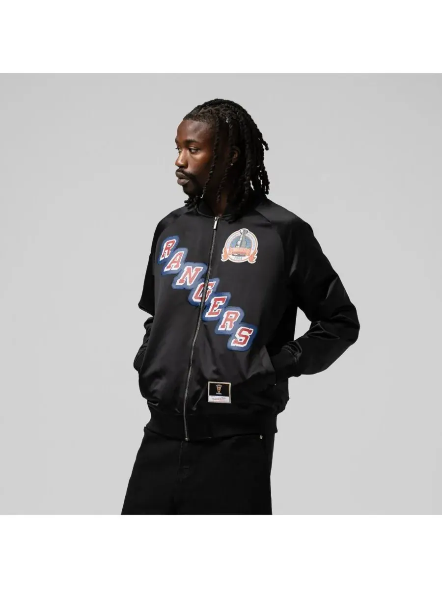 Mitchell & Ness Мужская и женская черная атласная куртка Mark Messier New York Rangers Maxxed Out