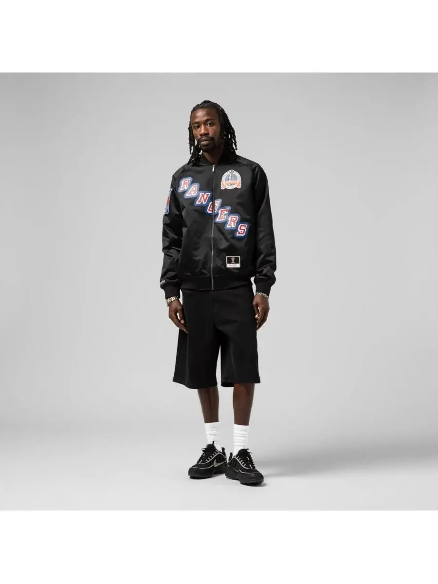 Mitchell & Ness Мужская и женская черная атласная куртка Mark Messier New York Rangers Maxxed Out — изображение 3 из 5