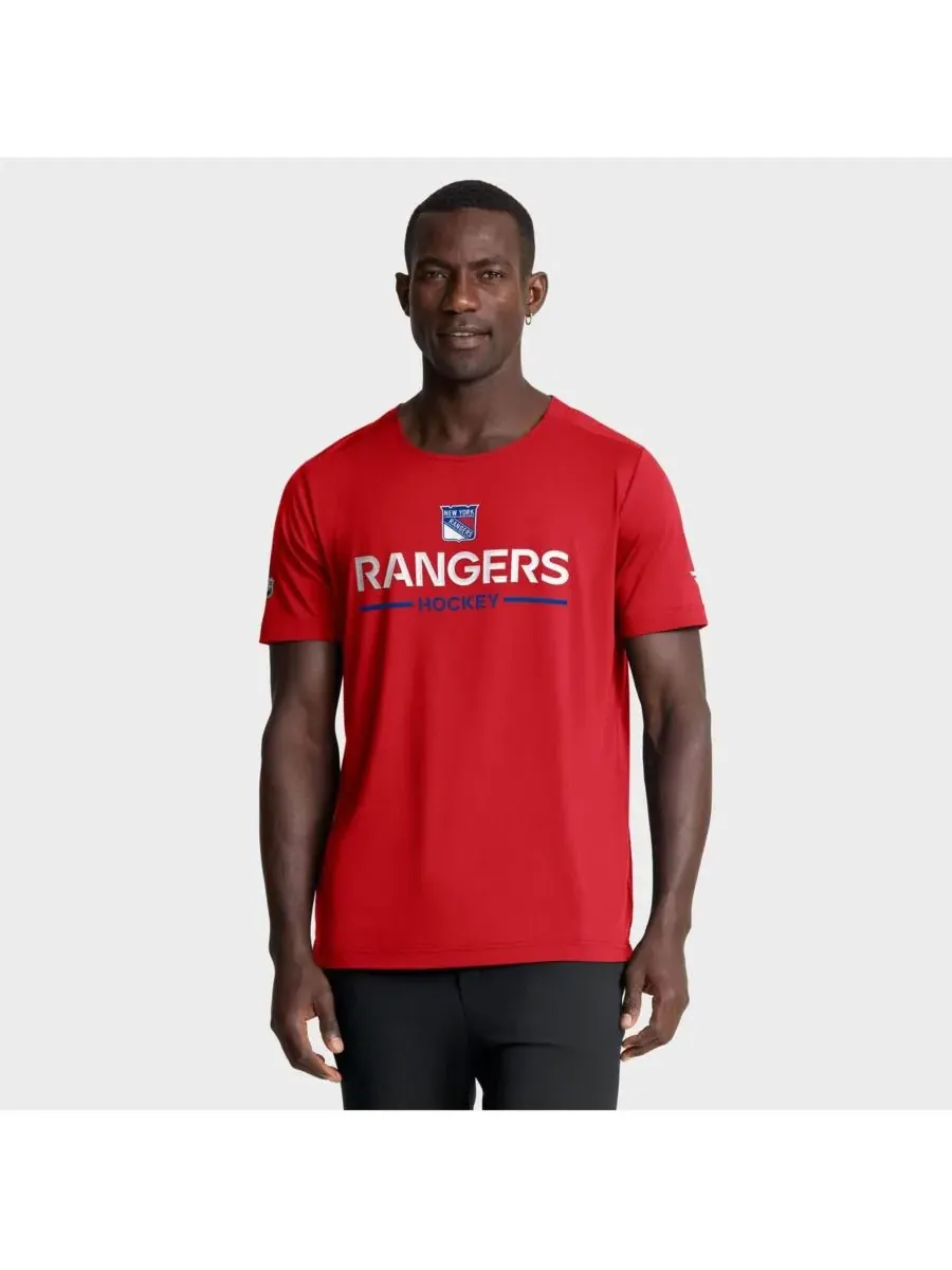 Fanatics Мужская красная футболка New York Rangers Authentic Pro Rink Tech