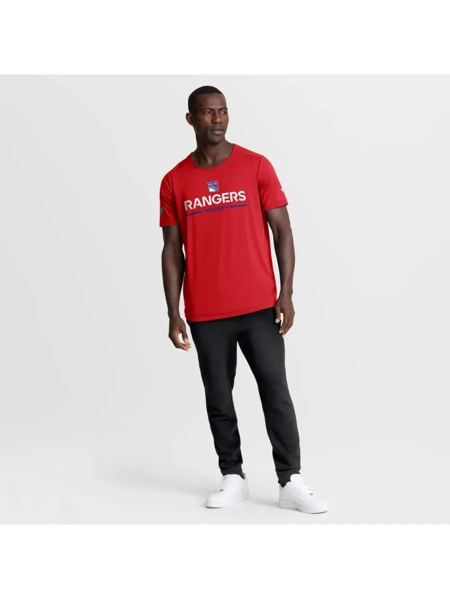 Fanatics Мужская красная футболка New York Rangers Authentic Pro Rink Tech — изображение 3 из 3, красный