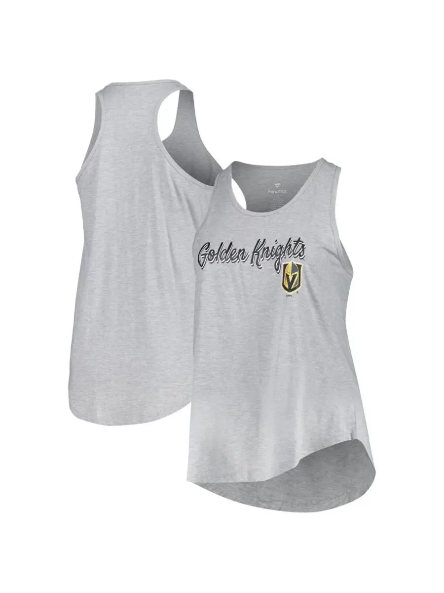 Fanatics Женская майка-борцовка большого размера с символикой Vegas Golden Knights, серого меланжа