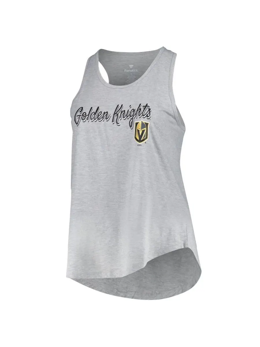 Fanatics Женская майка-борцовка большого размера с символикой Vegas Golden Knights, серого меланжа — изображение 2 из 3