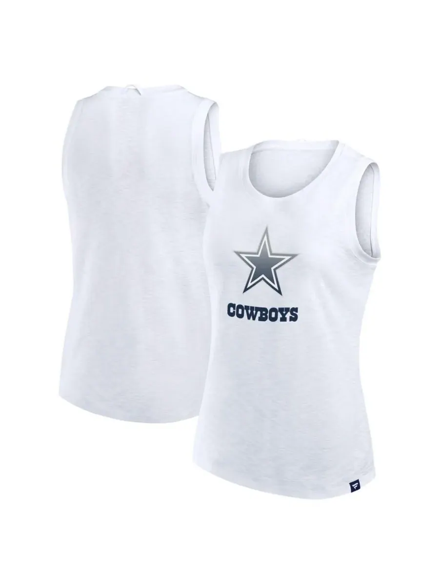 Fanatics Женская белая майка-топ с логотипом Dallas Cowboys из фактурной ткани