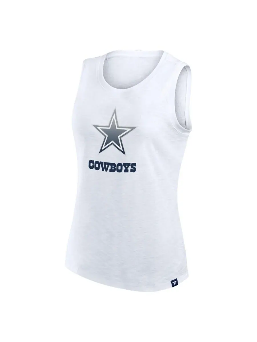 Fanatics Женская белая майка-топ с логотипом Dallas Cowboys из фактурной ткани — изображение 3 из 3, белый