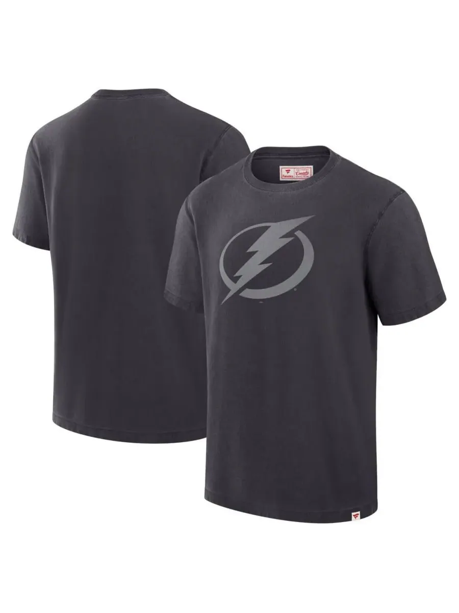 Fanatics Мужская черная футболка Tampa Bay Lightning, произведено в Канаде