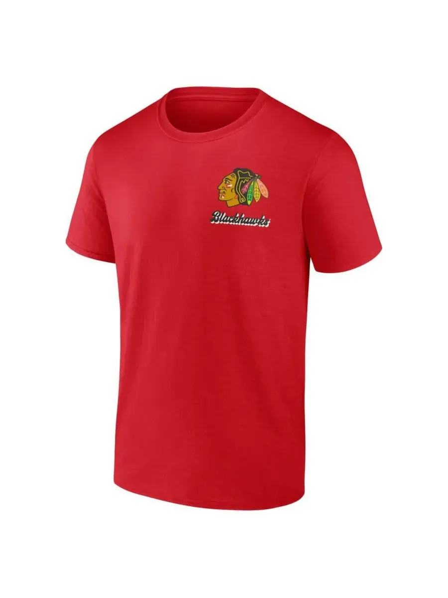 Logo Athletic Мужская красная футболка Chicago Blackhawks Never Over — изображение 2 из 3, красный