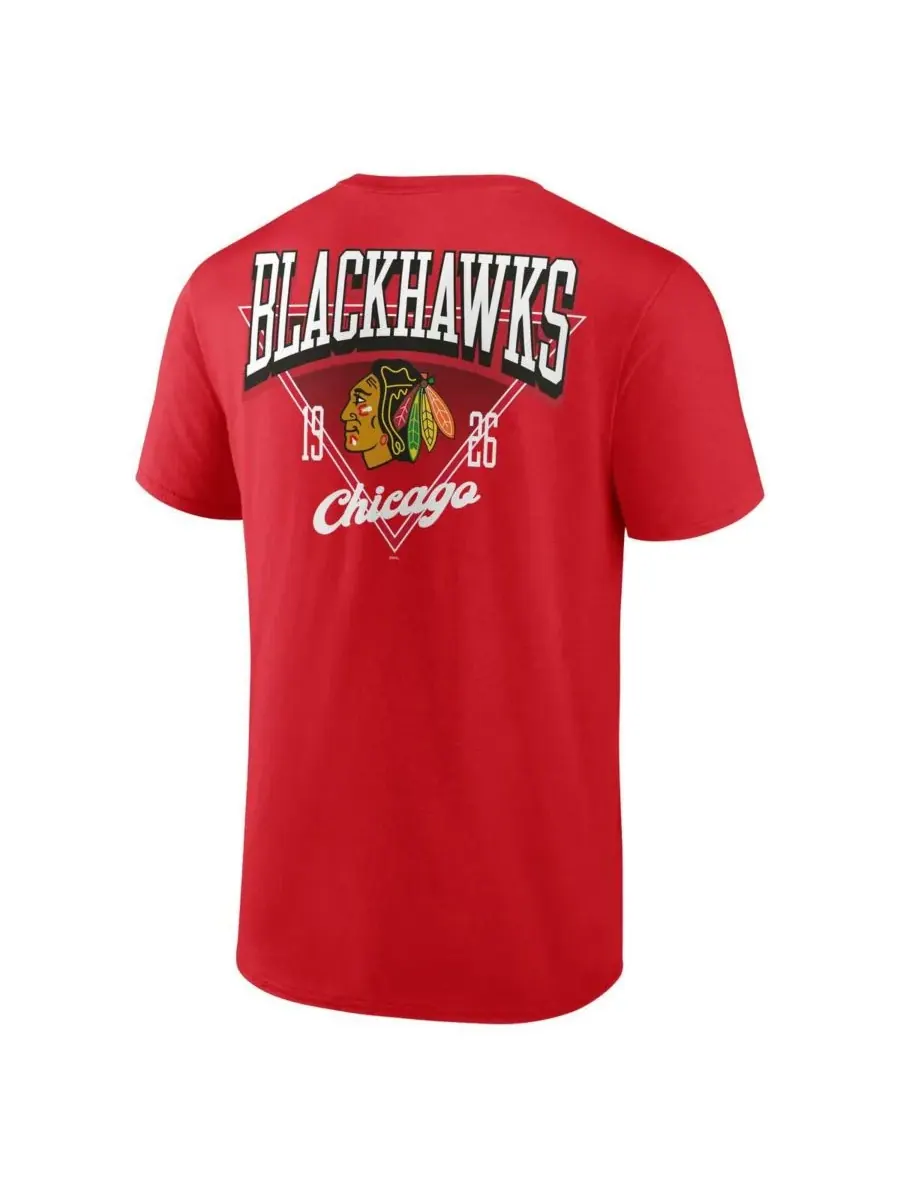 Logo Athletic Мужская красная футболка Chicago Blackhawks Never Over — изображение 3 из 3, красный