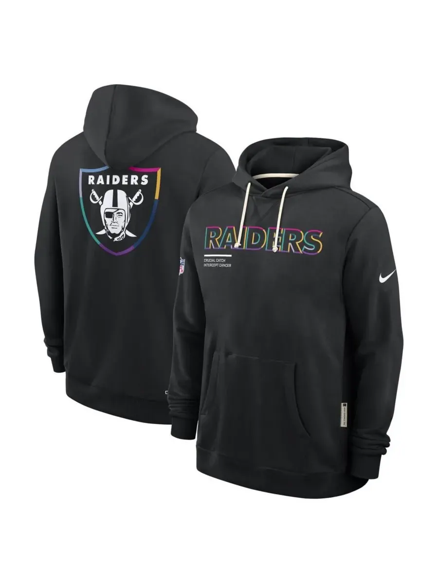 Nike Мужская черная толстовка Las Vegas Raiders 2025 NFL Crucial Catch Sideline Standard Issue — изображение 4 из 5, черный
