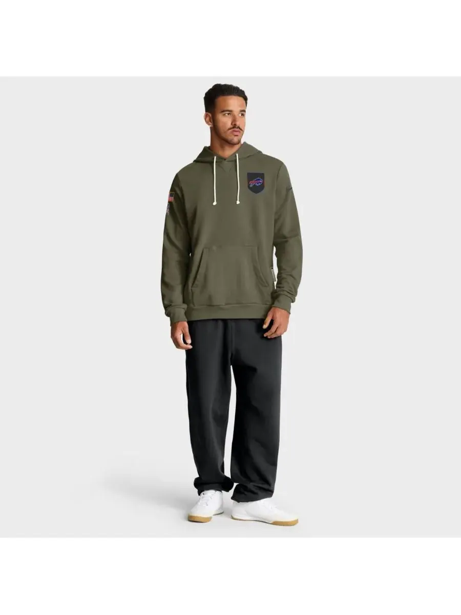 Nike Мужская толстовка Olive Buffalo Bills 2025 Salute to Service Sideline Standard Issue Dri-FIT — изображение 3 из 5