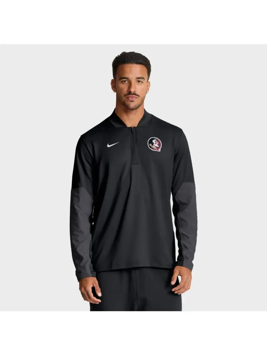 Nike Мужская черная толстовка с капюшоном на молнии до середины груди Florida State Seminoles One