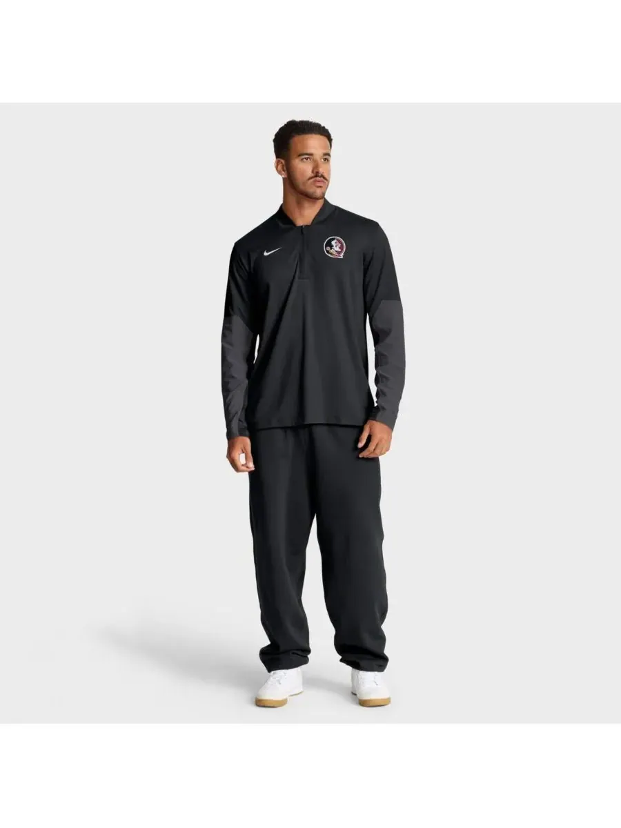 Nike Мужская черная толстовка с капюшоном на молнии до середины груди Florida State Seminoles One — изображение 2 из 5