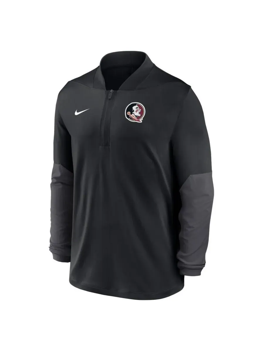 Nike Мужская черная толстовка с капюшоном на молнии до середины груди Florida State Seminoles One — изображение 3 из 5