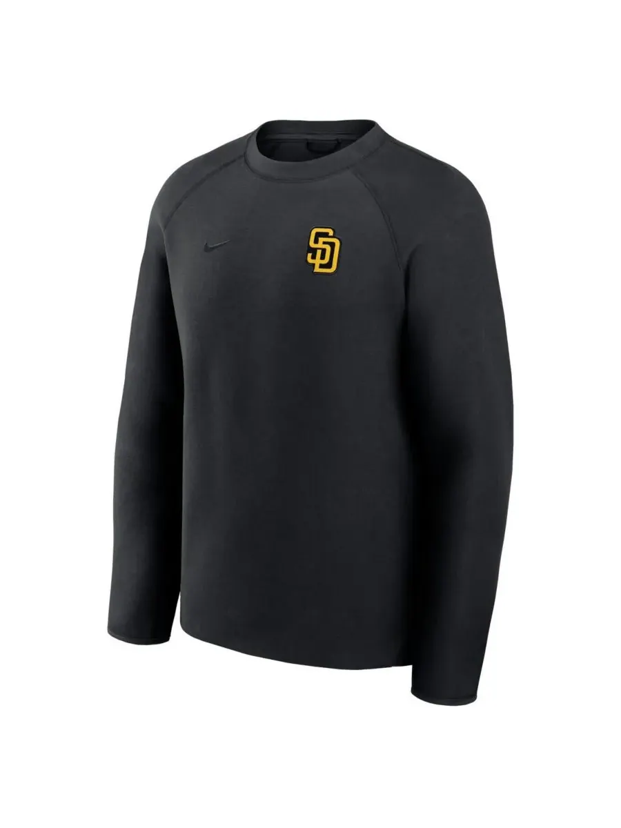 Nike Мужская черная толстовка-реглан из технологического флиса с символикой San Diego Padres — изображение 2 из 3, черный