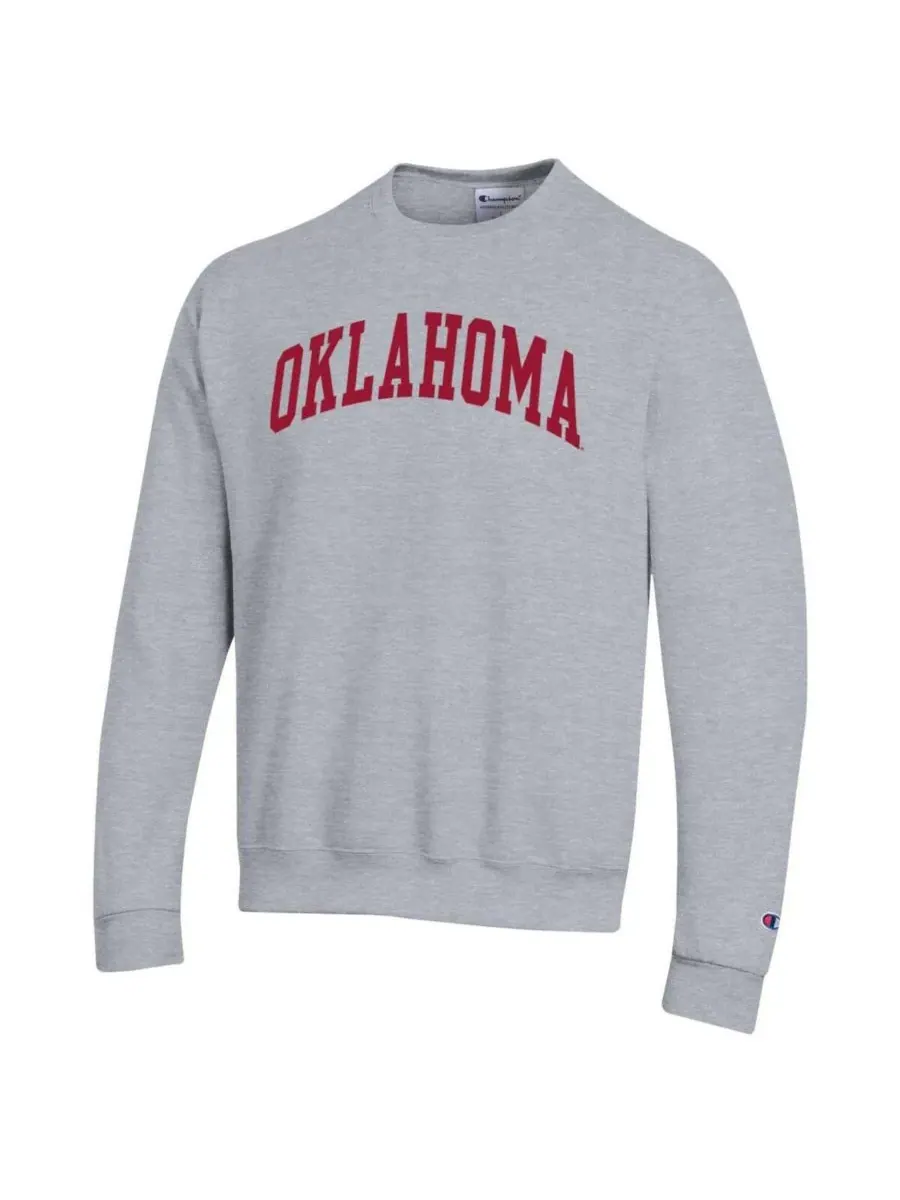 Champion Мужская толстовка из флиса серого цвета с символикой Oklahoma Sooners Basic Arch — изображение 3 из 3, серый
