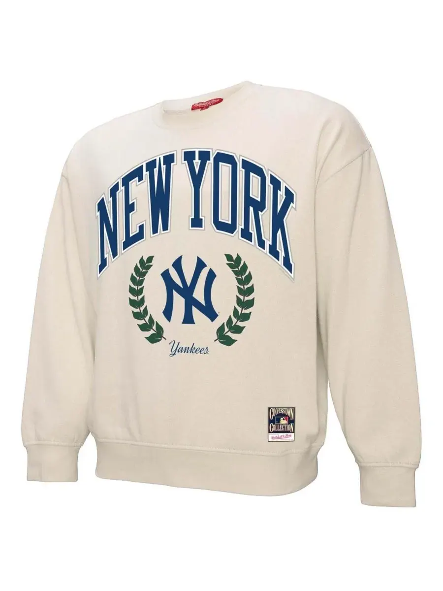 Mitchell & Ness Женская кремовая толстовка-пуловер New York Yankees Cooperstown Collection Laurel — изображение 2 из 3