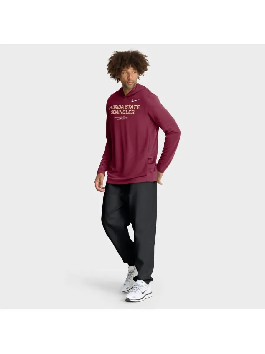 Мужская футболка с длинным рукавом и капюшоном Garnet Florida State Seminoles 2025 Sideline — изображение 3 из 5, гранат