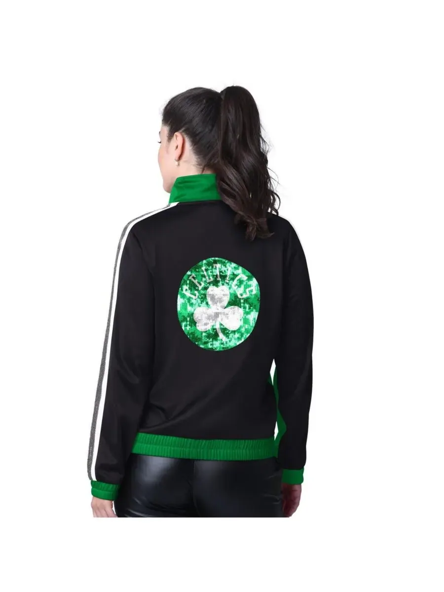 G-III 4Her by Carl Banks Женская спортивная куртка Boston Celtics Rebel с пайетками и — изображение 2 из 2, зеленый серый