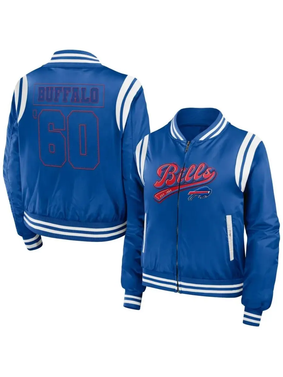 Женская куртка-бомбер Royal Buffalo Bills на молнии WEAR by Erin Andrews