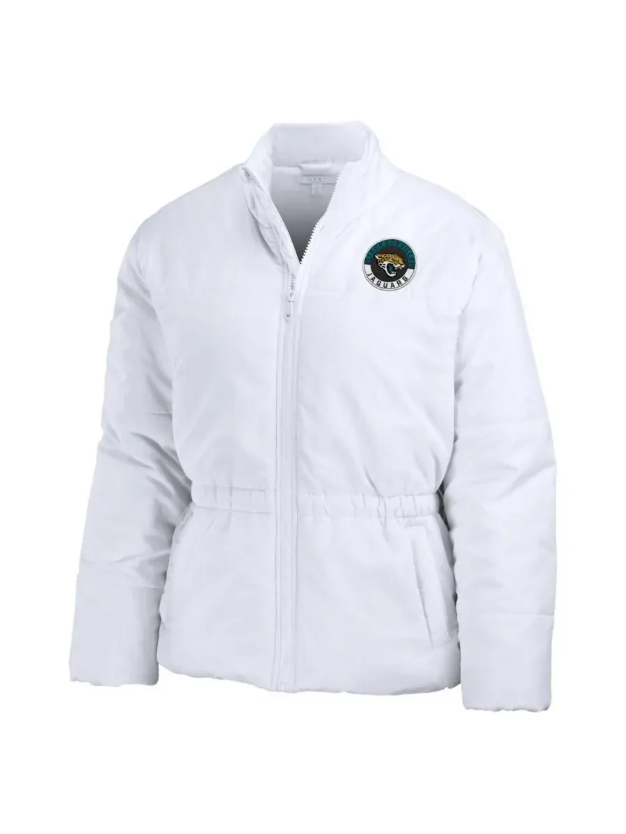 WEAR by Erin Andrews Женская белая пуховая куртка Jacksonville Jaguars Packaway на молнии — изображение 3 из 4, белый