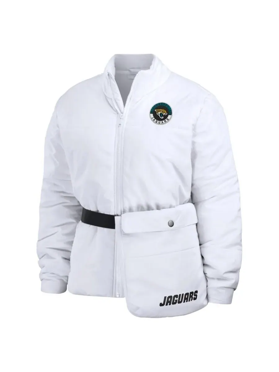 WEAR by Erin Andrews Женская белая пуховая куртка Jacksonville Jaguars Packaway на молнии — изображение 4 из 4, белый