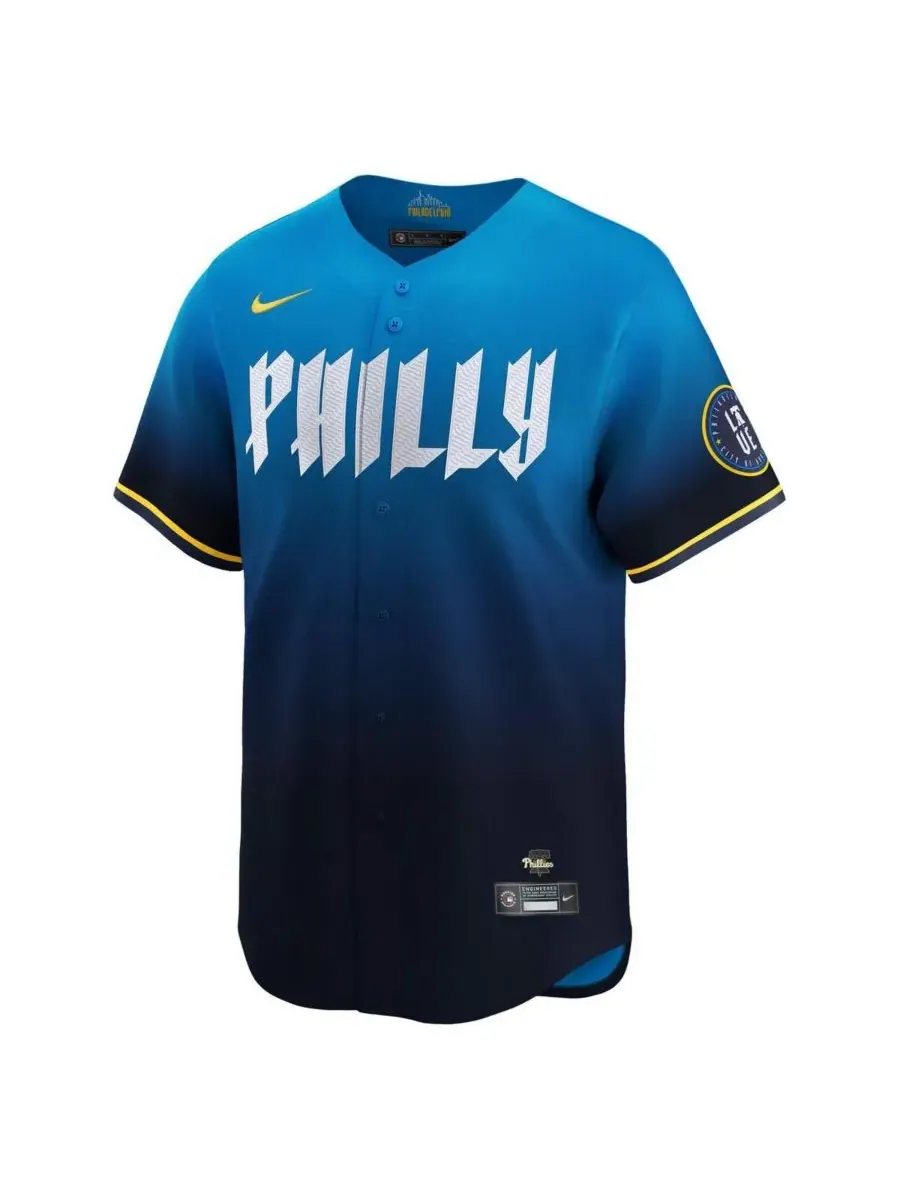 Nike Мужская футболка JT Realmuto темно-синего цвета команды Philadelphia Phillies City Connect — изображение 2 из 3