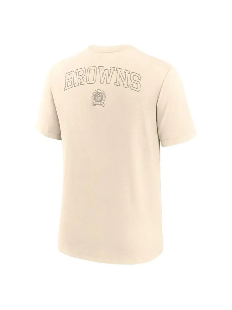 Nike Мужская кремовая футболка Cleveland Browns Glory Tri-Blend — изображение 2 из 3, бежевый