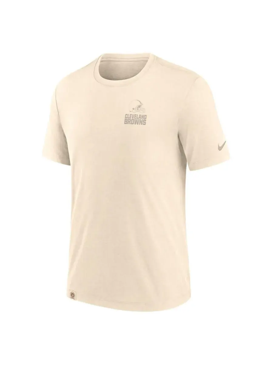 Nike Мужская кремовая футболка Cleveland Browns Glory Tri-Blend — изображение 3 из 3, бежевый