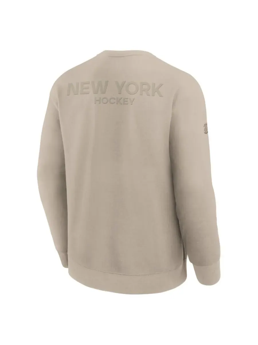 Fanatics Мужская бежевая толстовка New York Islanders Authentic Pro Road Tri-Blend — изображение 3 из 3, бежевый