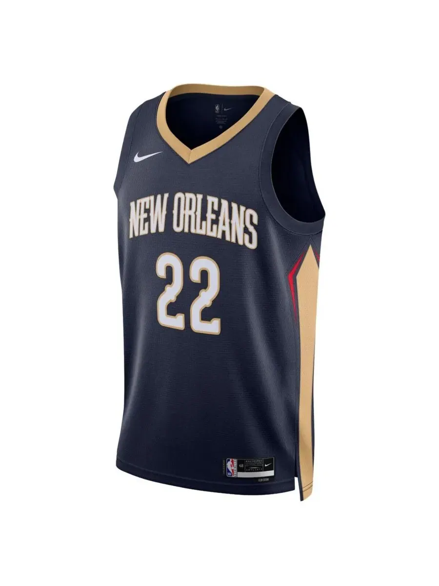 Мужская и женская футболка Дерика Куина темно-синего цвета с символикой команды «Нью-Орлеан — изображение 2 из 3, темно-синий